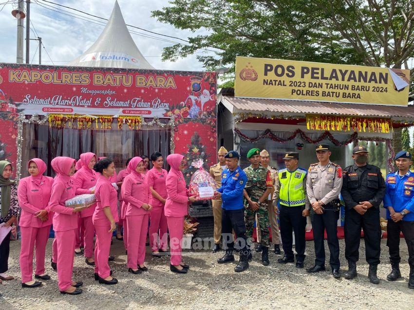 Ketua Bhayangkari Polres Batu Bara Kunjungi Pospam di Wilkum Polsek Indrapura