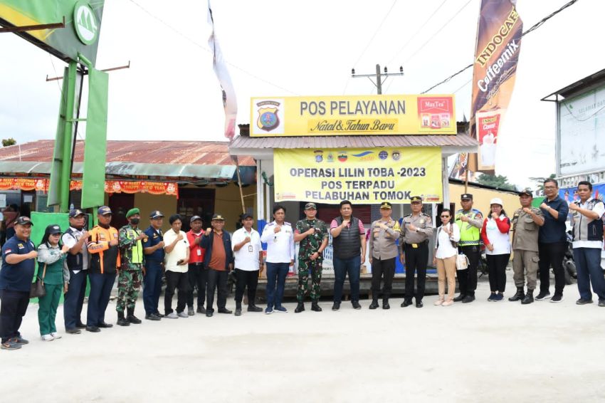 Forkopimda Cek Pos Pengamanan Pelabuhan Pintu Masuk ke Samosir