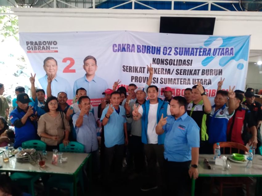 Dideklarasikan di Sumut, Cakra Buruh 02 Sumut Pemenangan Prabowo-Gibran Yakin Satu Putaran