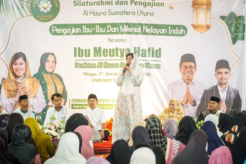 Meutya Hafid Hadiri Pengukuhan Kepengurusan Al Haura Medan Labuhan