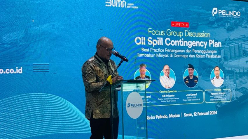 Pelindo Belawan Gelar FGD Oil Spill Contigency Plan di Kawasan Pelabuhan Belawan