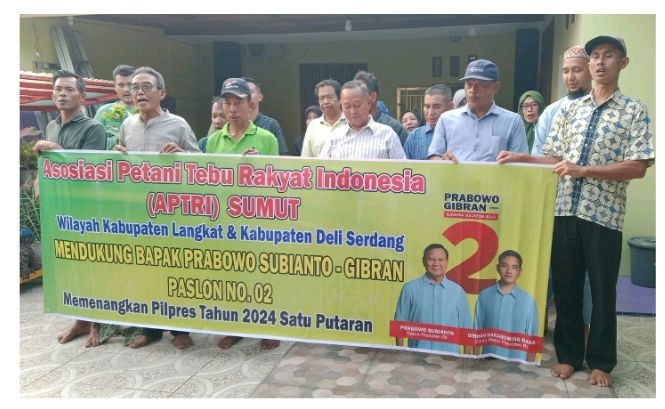 Petani Tebu Sumut Siap Menangkan Prabowo – Gibran Satu Putaran