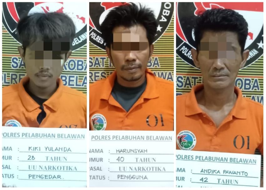 1 Pengedar dan 2 Pemakai Sabu di Jalan Paluh Nibung Payah Pasir Marelan Diringkus Polisi