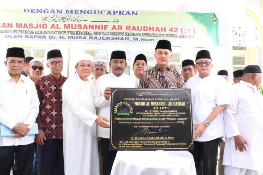 Wali Kota Binjai Hadiri Peresmian Masjid Al-Musannif Ar Raudhah