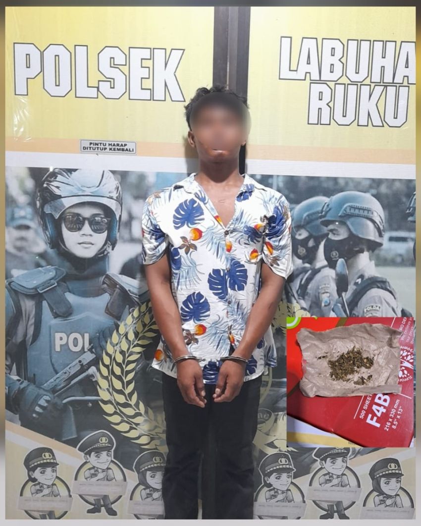 Asyik Ngisap Ganja Seorang Nelayan Keciduk Polsek Labuhan Ruku
