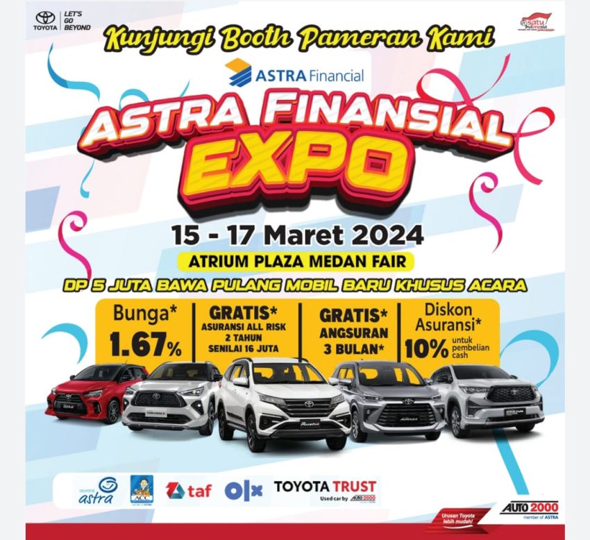 Astra Financial Gandeng Auto2000 Wilayah Sumut Gelar Astra Finansial Expo di Plaza Medan Fair