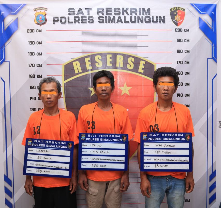 Polres Simalungun Tangkap Tiga Pelaku Bom Molotov di Perkebunan PT. Lonsum