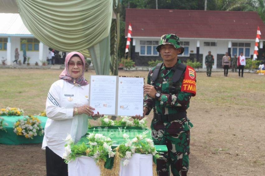 Plt Bupati Labuhanbatu Membuka Kegiatan TMMD ke 120 Tahun Anggaran 2024 Kodim 0209/LB di Desa Selat Beting 