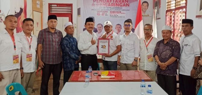 Drs H Ahmad Sulhan Sitompul MAP Daftar ke Partai Gerindra Kota Sibolga