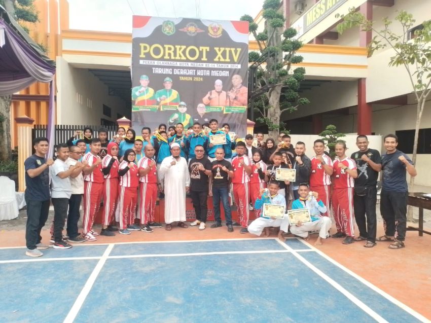 Pertahankan Dominasi, Marelan Juara Umum Cabor Tarung Derajat Porkot Medan 2024