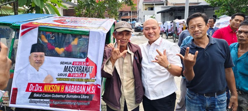 Nikson Nababan Semangati Ratusan Penarik Betor Kota Medan Tetap Gigih Mencari Nafkah