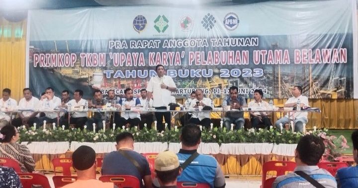TKBM Upaya Karya Pelabuhan Utama Belawan Gelar Pra Rat Tahun Buku 2023