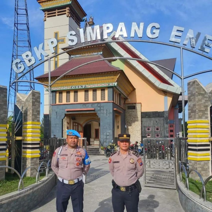 Sat Samapta Polres Tanah Karo Amankan Ibadah Minggu di Lima Gereja di Kabanjahe