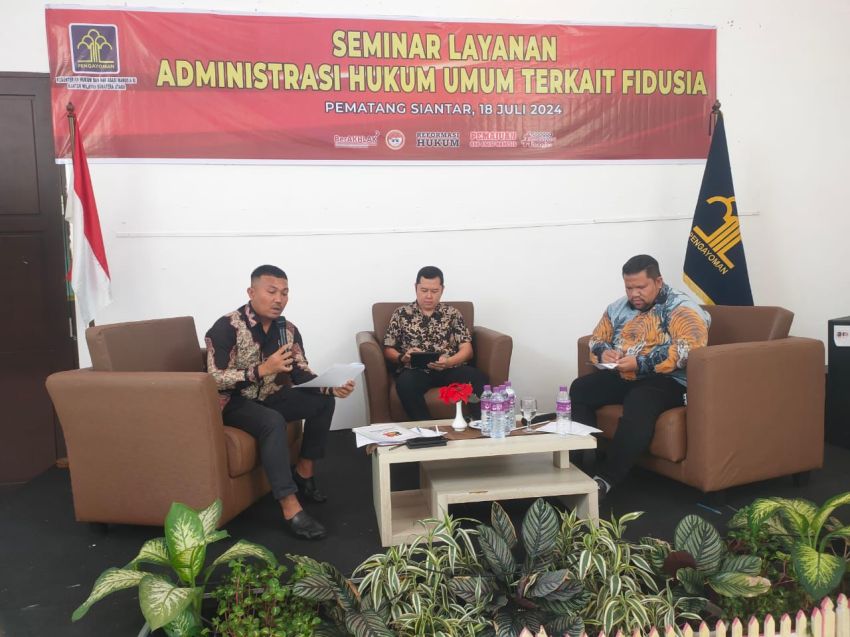 Kanwil Kemenkumham Sumut Laksanakan Seminar Layanan Jaminan Fidusia di Pematangsiantar