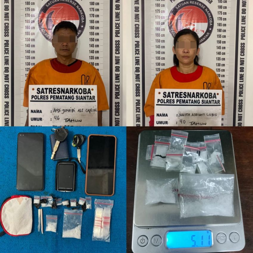 Sat Narkoba Polres P.Siantar Tangkap Pasutri Miliki Sabu 5,11 Gram