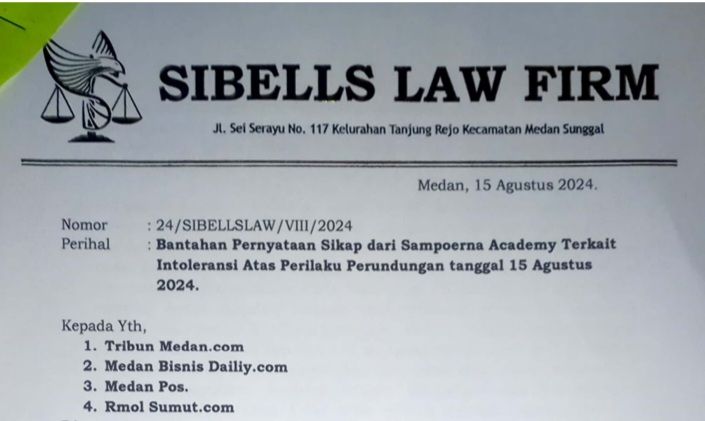 Kuasa Hukum Sibells Law Firm Beri Bantahan Soal Sampoerna Academy Sebut Siswa Umur 13 Tahun Diduga Lakukan Perundungan