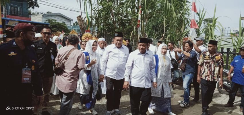 Ribuan Masa dan Sipatisan Antarkan Paslon Wali Kota dan Wakil Wali Kota Tanjungbalai ke KPU
