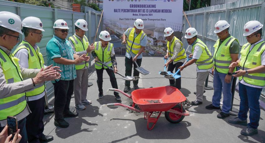 Pembangunan Halte Percontohan BRT BS 13 Lapangan Merdeka Dimulai, Bobby Nasution: Gunakan 60 Bus Listrik