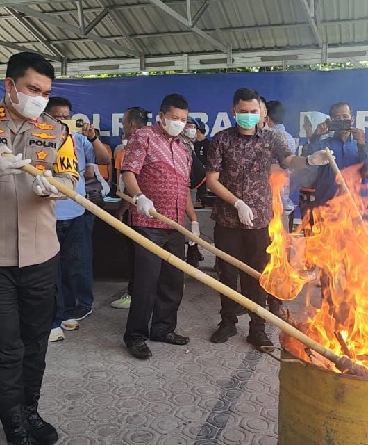 Polres Batu Bara Musnahkan Barang Bukti Narkoba