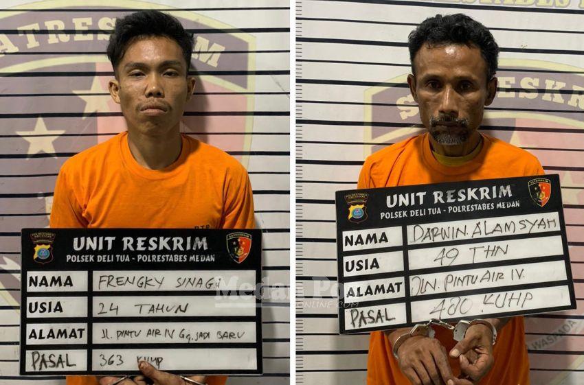 Polsek Delitua Bekuk Residivis Pencuri Motor Sekaligus Penadahnya, Ini Tampangnya