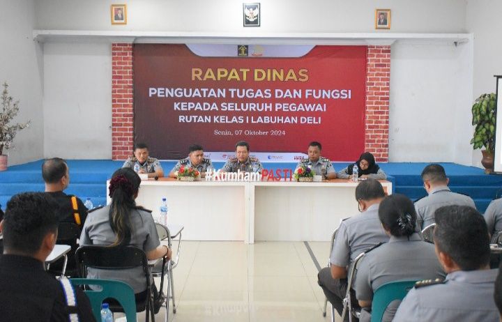 Rutan Labuhan Deli Gelar Rapat Dinas Seluruh Pegawai