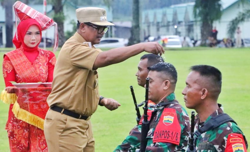 Plt Bupati Simalungun  Pimpin Upcara Penyambutan Satgas Pamtas Yonif 122/TS Usai Bertugas di Papua