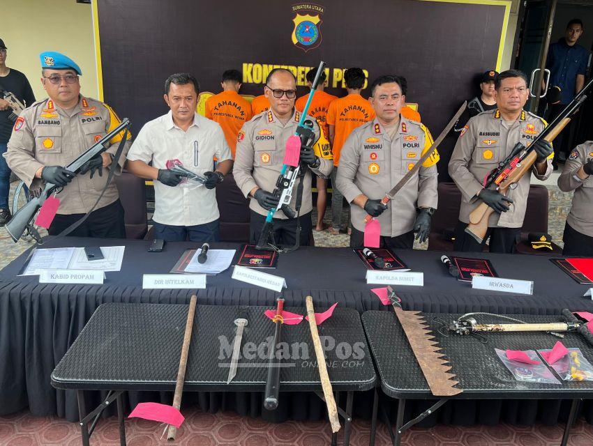 11 Pelaku Penyerangan Tewaskan 2 Orang di Selambo Ditangkap, Otak Pelaku Ketua Geng Motor Neleng Ditembak