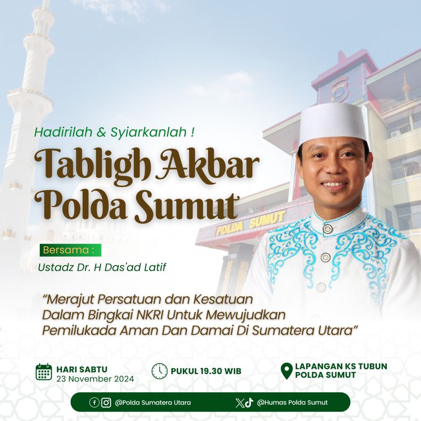 Tabligh Akbar Polda Sumut: Merajut Persatuan dan Kesatuan untuk Pemilukada Aman dan Damai