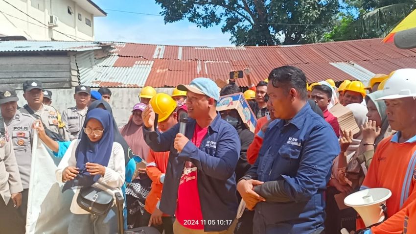 Gelombang Kedua Buruh TKT Pekerja di Pelabuhan Teluk Nibung Kembali Berunjuk Rasa