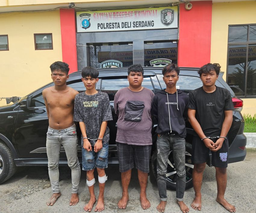 5 Begal Bacok Tangan Korbannya Nyaris Putus Ditangkap, Satu Ditembak