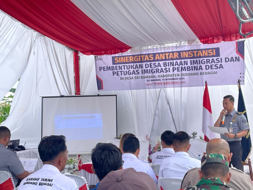 Imigrasi Kelas II TPI Pematangsiantar Gelar Giat Sinergitas antar Instansi Pembentukan Desa Binaan Imigrasi dan Pimpasa