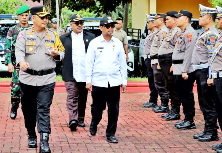 Wabup Pimpin  Apel Gabungan Siaga Bencana di Polres Simalungun