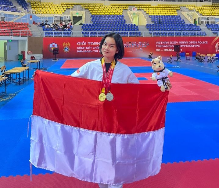 Bripda Inggrid Maria Polwan Polda Sumut Ukir Prestasi di Asian Police Taekwondo Championship 2024