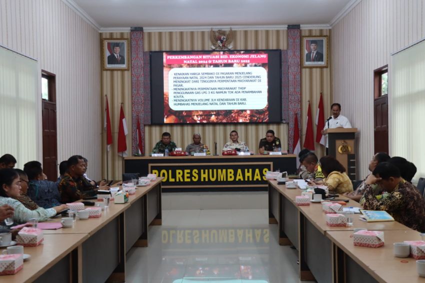 Persiapan Pengamanan Nataru,Polres Humbahas Gelar Rapat Koordinasi Lintas Sektoral