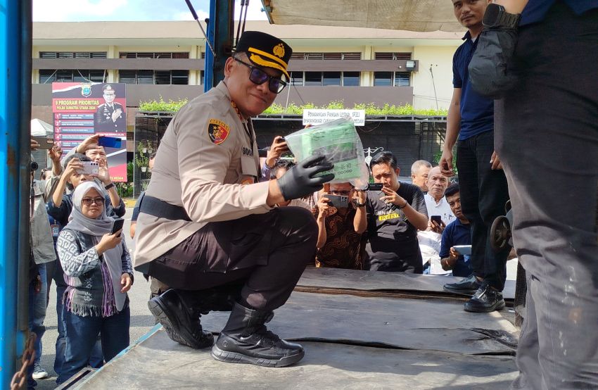 Polrestabes Medan Musnahkan Barang Bukti Narkoba Pakai Mobil Incinerator : 314.183 Jiwa Terselamatkan