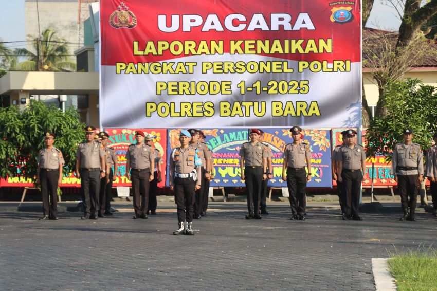 26 Personel Polres Batu Bara Naik Pangkat, Ini Pesan Kapolres