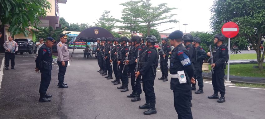 Kapolres Batubara Apresiasi Kinerja Pasukan Brimob dalam Pengamanan NATARU