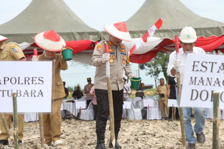 Dukung Program Asta Cita, Polres Batubara & PT PP Lonsum Penanaman Perdana Jagung