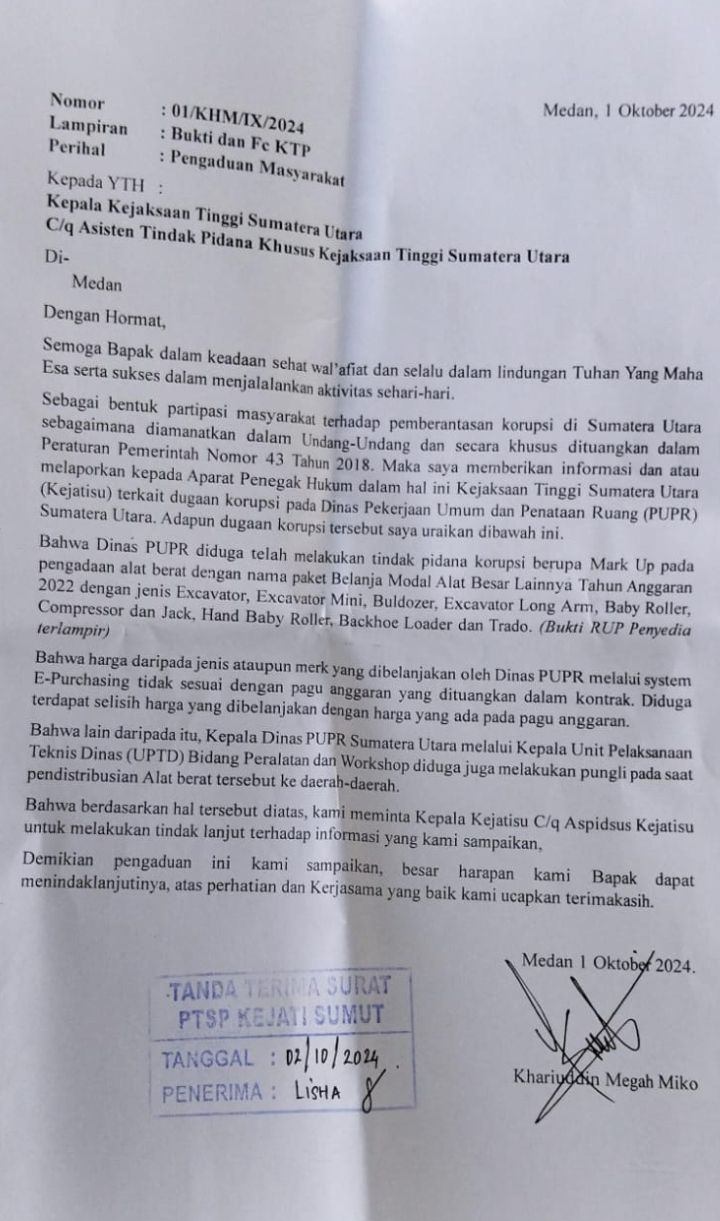 Dugaan Korupsi PUPR Jalan Ditempat, Kejatisu Jangan Diam Saja