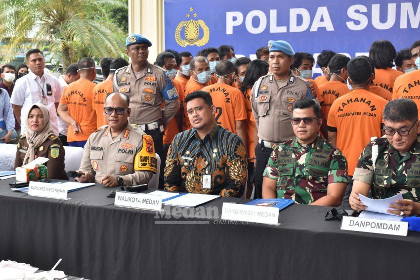 Periode Januari 2025, Kolaborasi Polrestabes Medan-Pomdam I/BB Tangkap 76 Pelaku Narkoba dari 45 Kasus