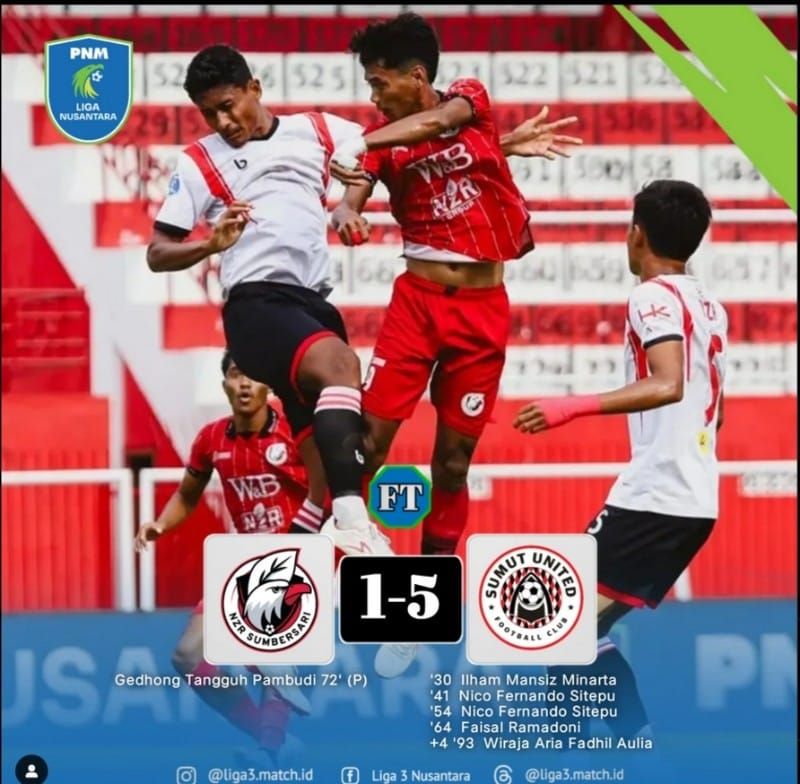 Sumut United FC Promosi ke Liga Dua Setelah Kalahkan NZR Sumbersari Dengan Skor Telak 1-5