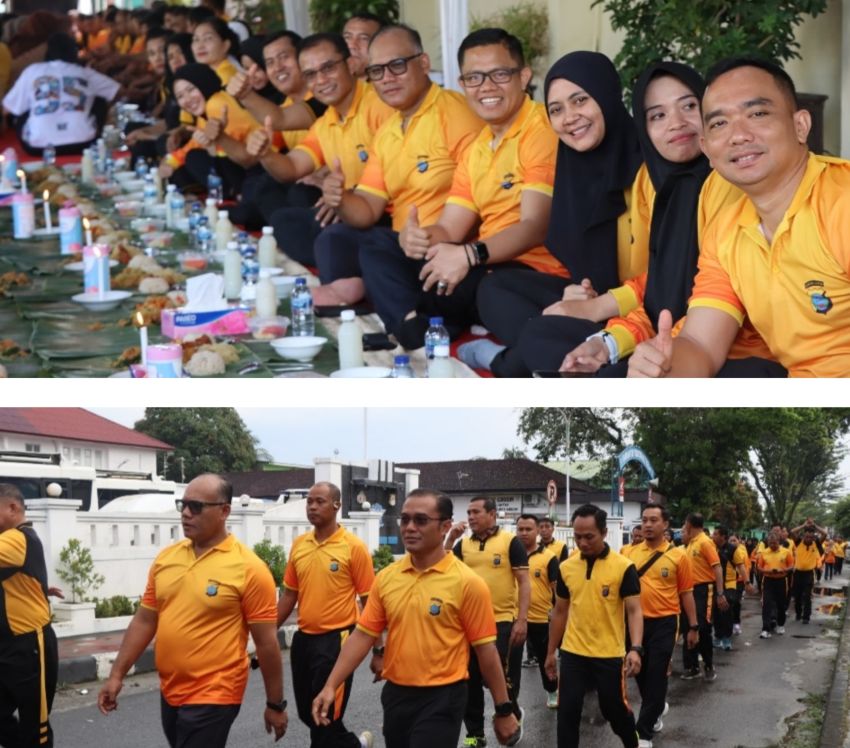 Polrestabes Medan Olahraga Bersama dan Punggahan Menyambut Bulan Suci Ramadhan 1446 H