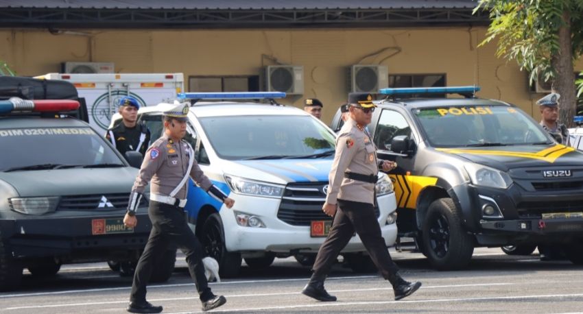 Polrestabes Medan Gelar Apel Gabungan Operasi Keselamatan Toba 2025