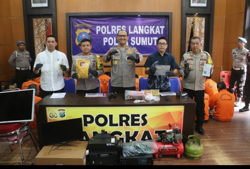 Awal Tahun, Polres Langkat Ungkap 55 Kasus Kriminal dengan 70 Tersangka.