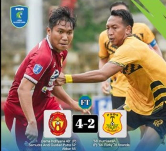 PNM Liga Nusantara 2024/2025, Hujan Gol dan Kartu Warnai Laga Persiba vs PSDS