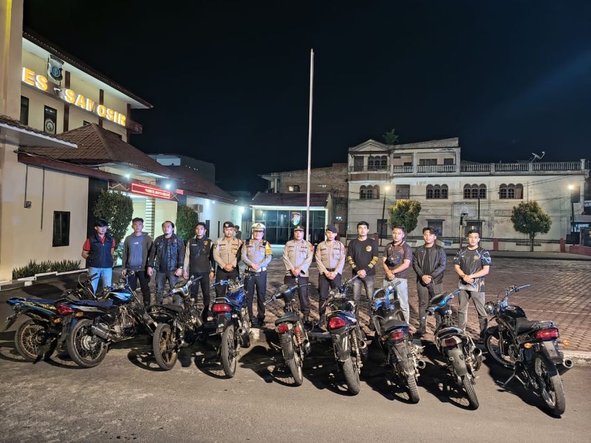 Polres Samosir Amankan 10 Unit Motor Berknalpot Blong