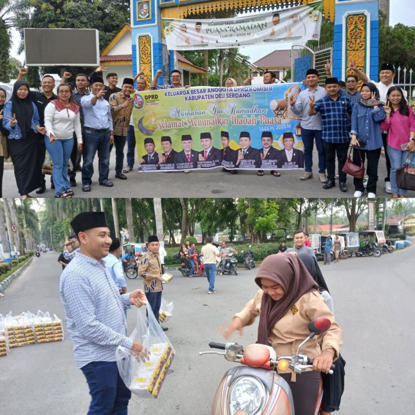 Komisi II DPRD Deli Serdang Bagi Seribuan Kotak Takjil Buka Puasa