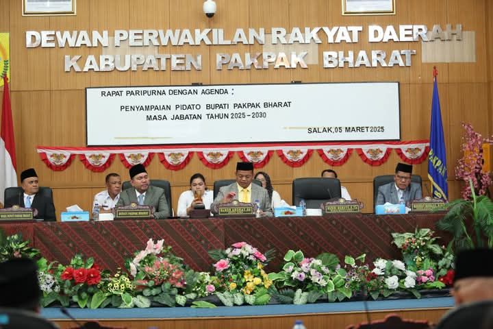 Rapat Paripurna Penyampain Pidato Bupati Pakpak Bharat Periode 2025-2030