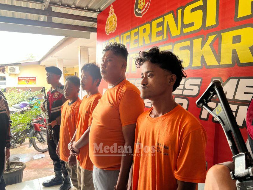 Tampang-Identitas 4 Pelaku yang Bantai Maling Jemuran hingga Tewas di Deli Serdang