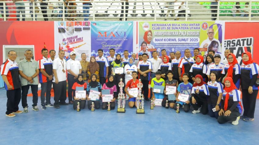 Kejuaraan Voli U-15 MAVI Sumut Sukses, SBV dan Bina Putri Juara